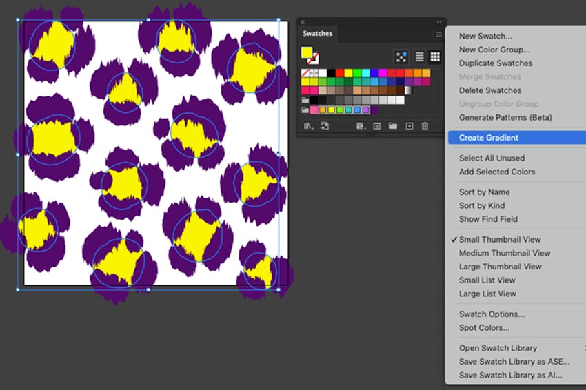 Create gradient from selecting colors in Swatches panel