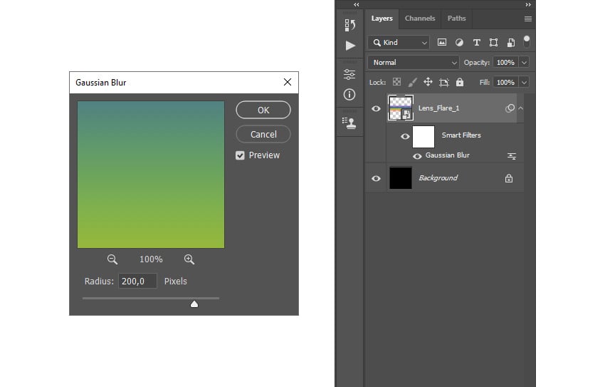 adding gaussian blur filter