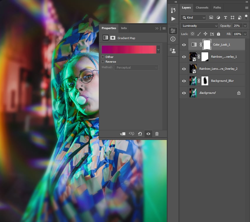 creating new gradient map adjustment layer