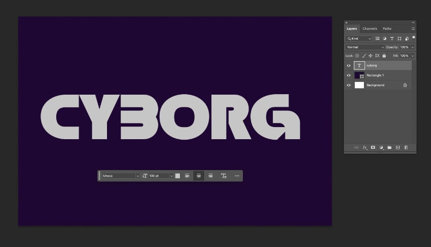 cyborg text font photoshop