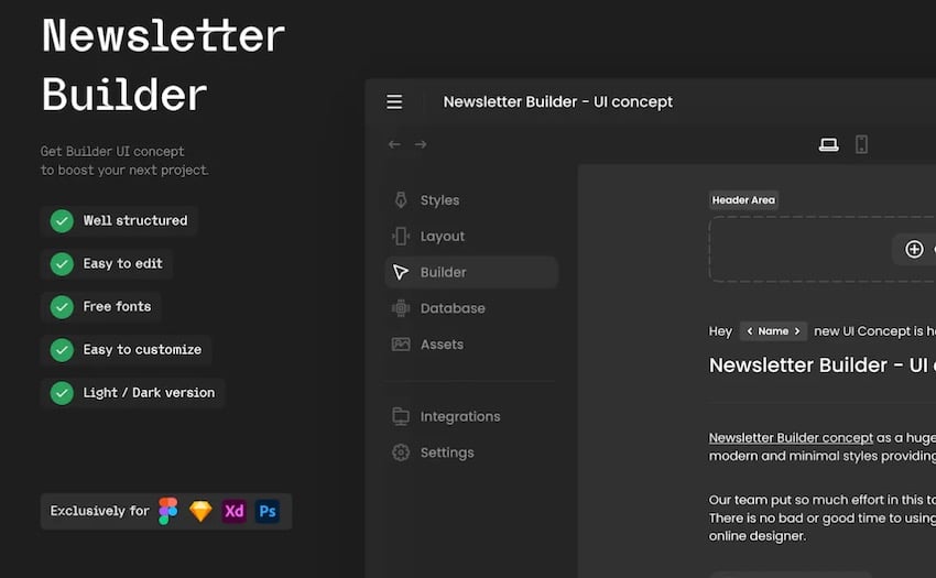 Newsletter Builder - UI concept