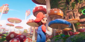 Mario enters the Mushroom Kingdom