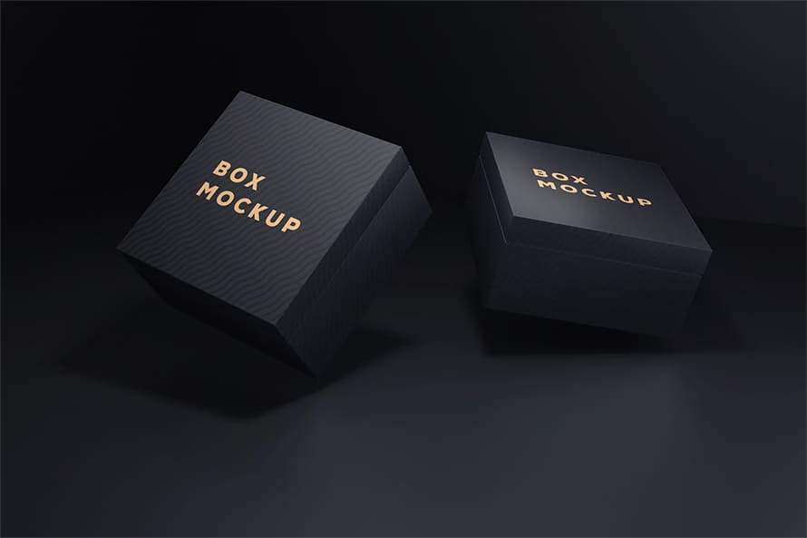 Luxury Black Box Template Mockup