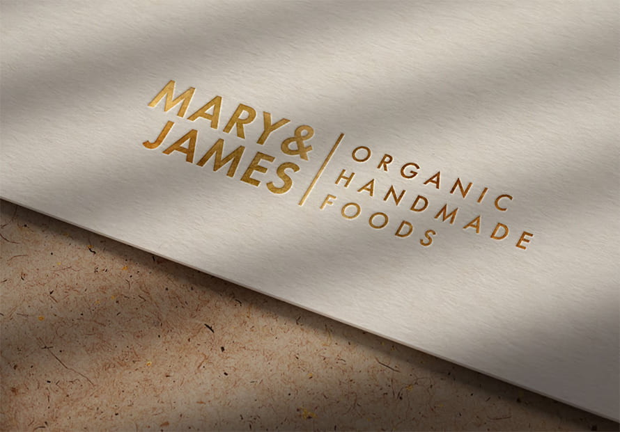 Gold Logo Mockup on Kraft Paper