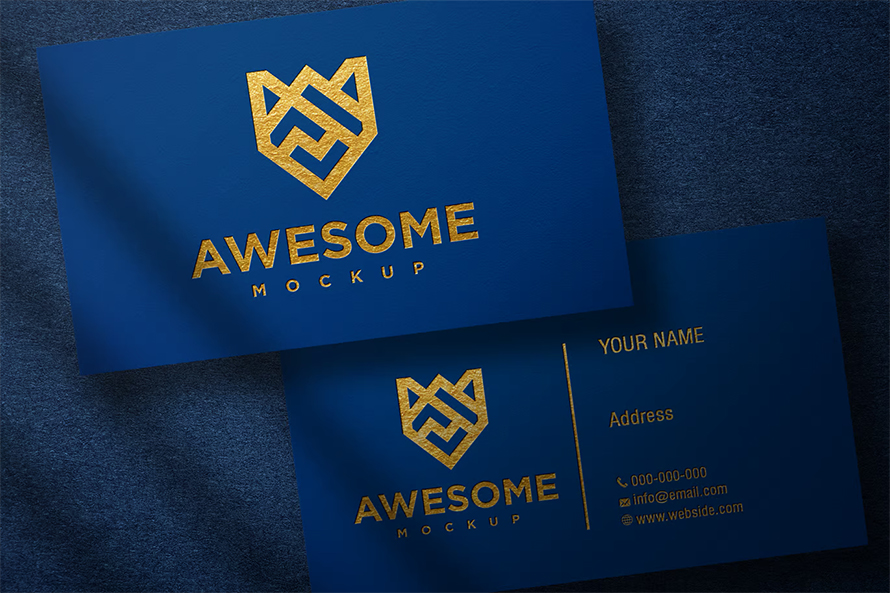 Blue Luxury Business Card Mockup