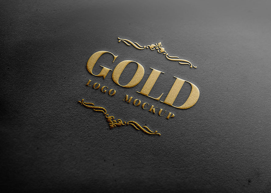 Embossed Gold And Silver Foil Free Logo Mockup