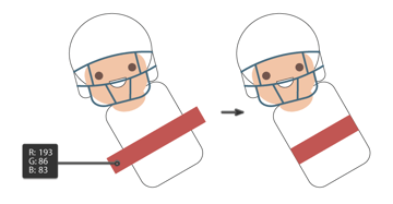 how to create the stripe on the uniform