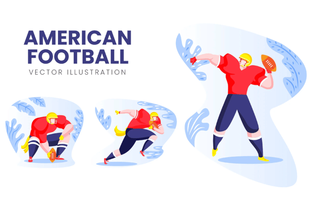 American Football Vector Character Set