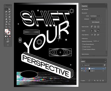 Using the Ellipse Tool create multiple objects to adorm the poster