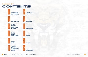 Table of contents background