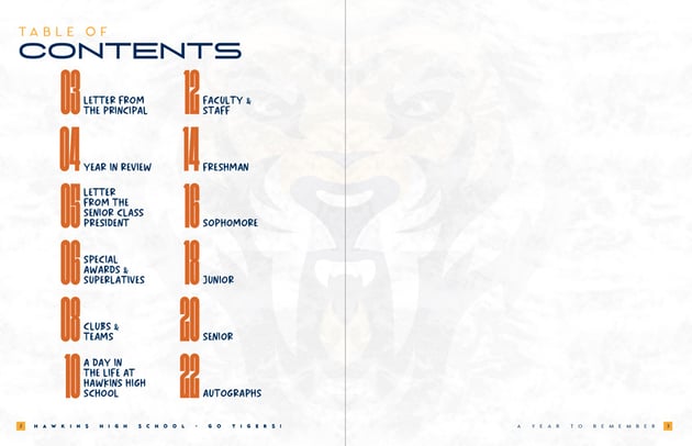 Table of contents background