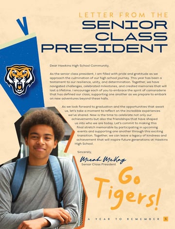 Letter from class president