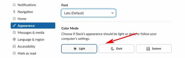 Slack's color modes