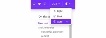 Bootstrap's dark mode