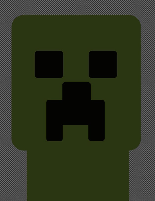 Create the face and the body of your Creeper using the Rectangle Tool