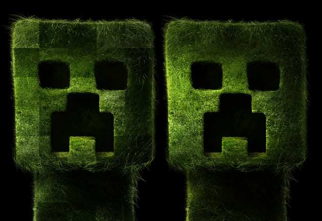 How to create a grass textured Creeper from Minecraft