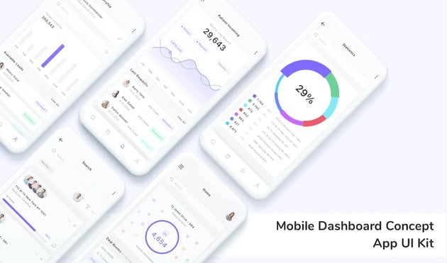 Mobile Dashboard Concept App UI Kit