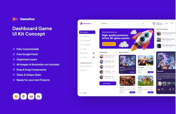 GameDoo - Dashboard Game UI Kit Concept