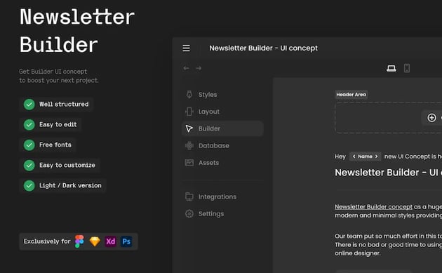 Newsletter Builder - UI concept