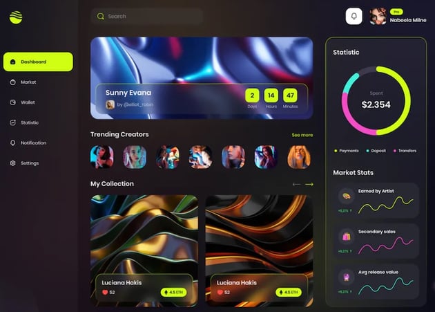 NFTs Dashboard UI Concept