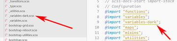 Bootstrap's dark mode variables