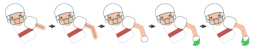 how to create the Super Bowl player's left arm