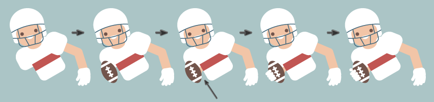 how to create the Super Bowl player's right arm