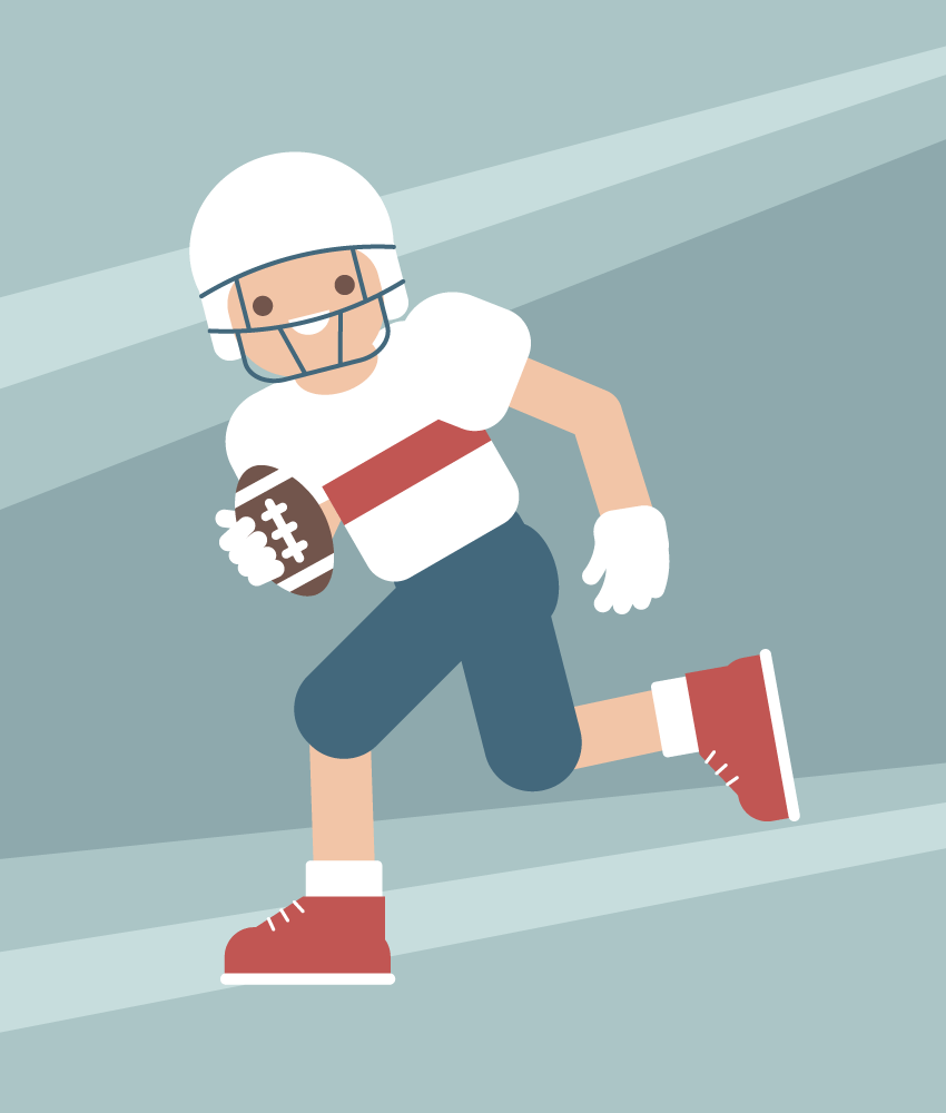 placing the football player on the background