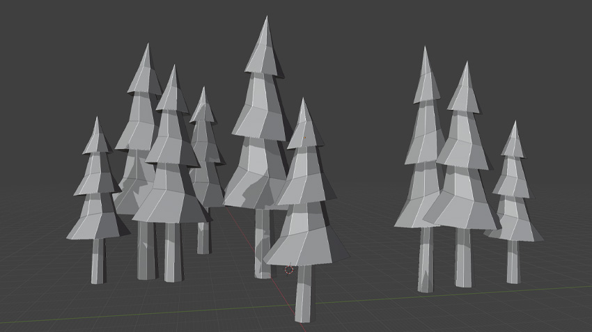 low poly trees