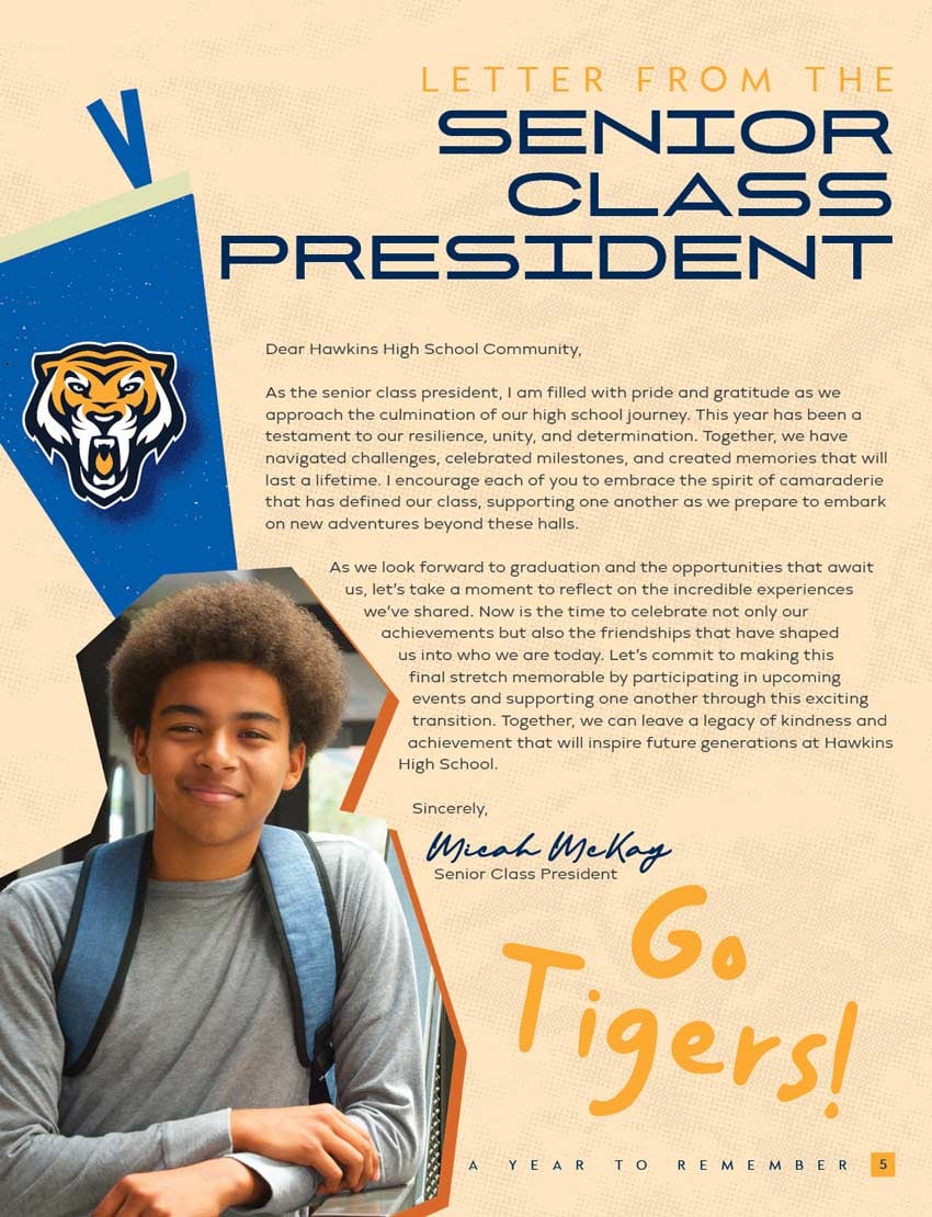 Letter from class president