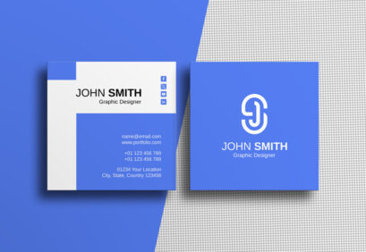 Free Square Business Card Mockup Template