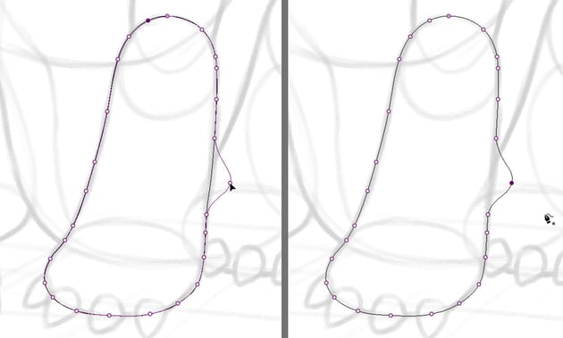 how to change shape of crves