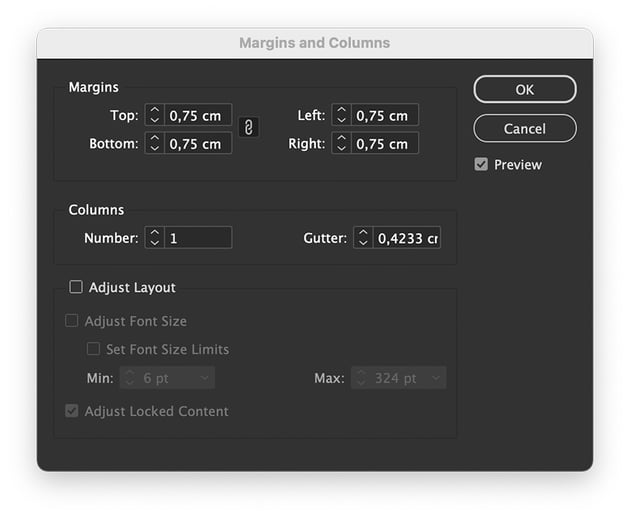 Add margins to the VHS case document