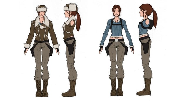 Lara Croft concept art from Tomb Raider Legend