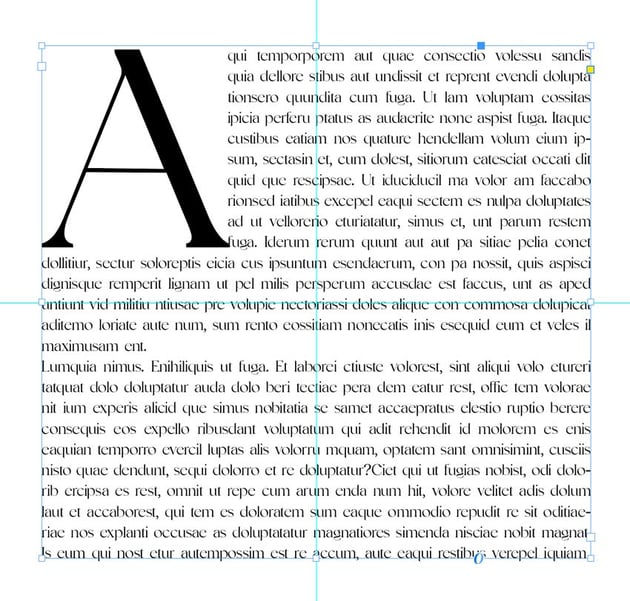 InDesign text effects: set the Drop Cap.