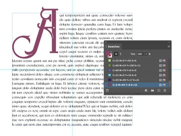 InDesign text effects: change Swatch of Drop Cap.