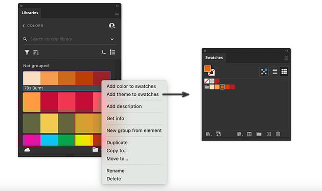 Save Adobe color theme toSwatches panel in Illustrator through Creative Cloud