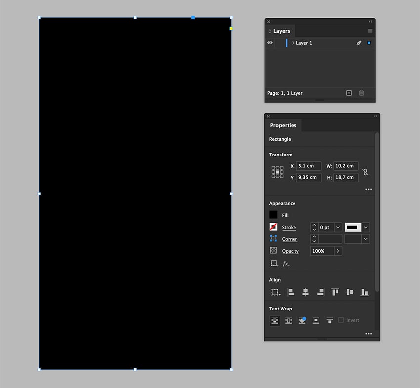 Create a black rectangle to cover the surface of the VHS case