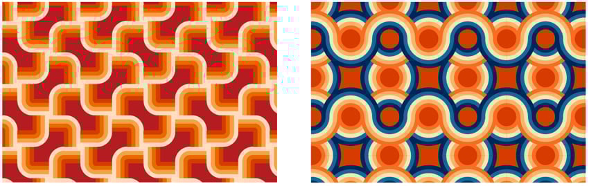final two 70s striped pattern designs