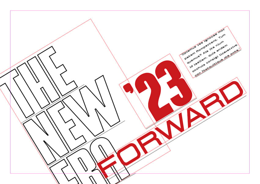 Cool text effects InDesign: flipped text frame.