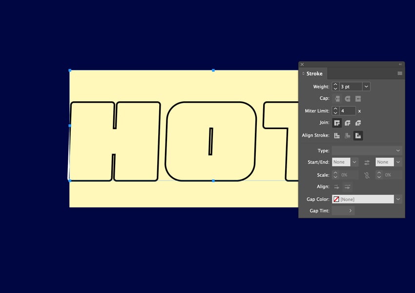 InDesign typography effects: add stroke.