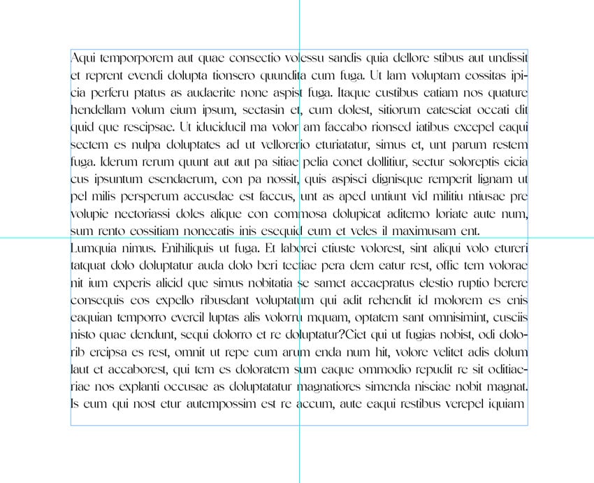 InDesign text effects: insert placeholder text.