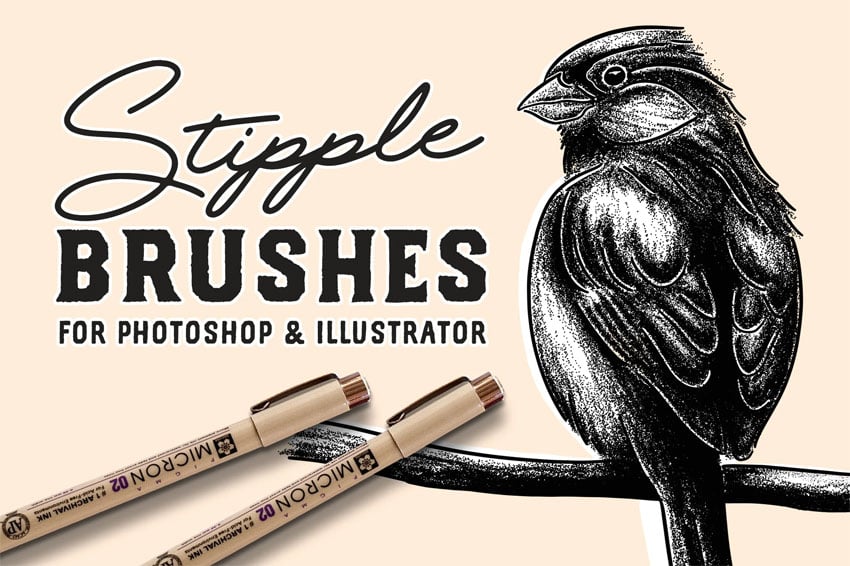 Stipple Brush Set for Photoshop and Illustrator