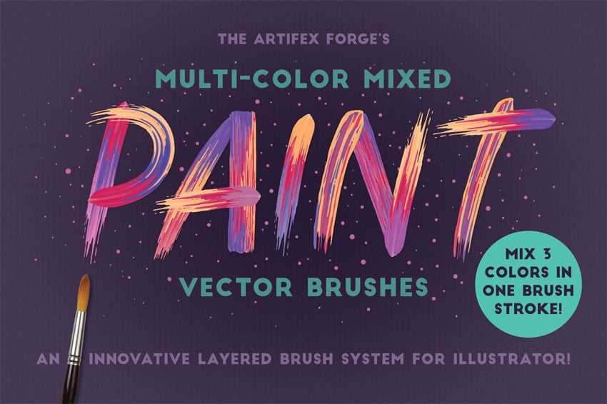 Multi color brushes for Illustrator 