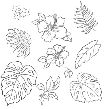 sketch hawaiian motif elements