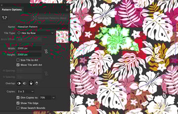 move, scale, rotate elements to adjust pattern