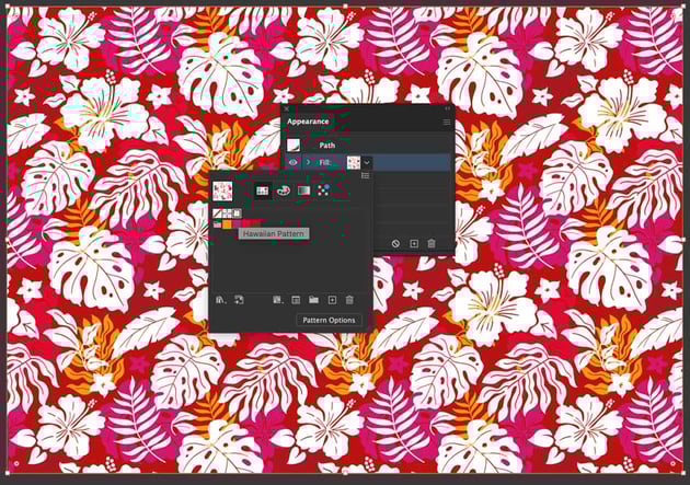 apply new fill to Hawaiian pattern to give color