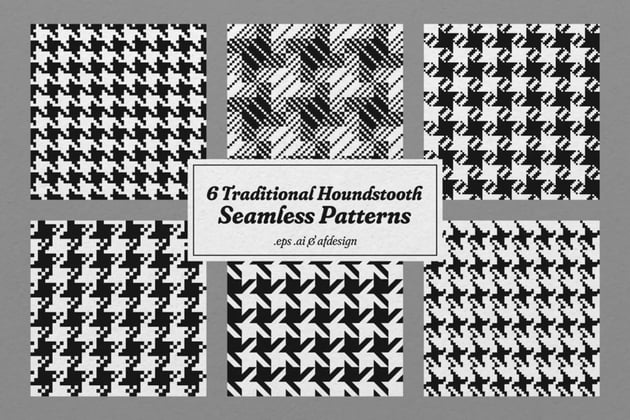 Traditional houndstooth plaid texture patterns