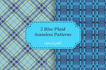 2 blue simple plaid pattern designs