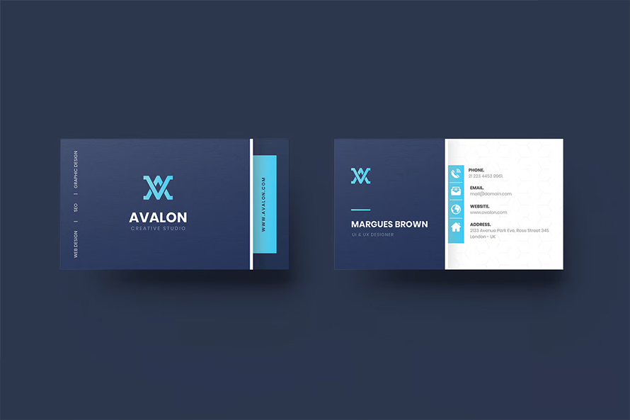 Blue Business Card Template
